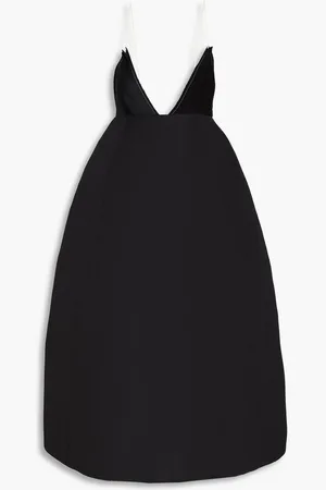 Khaite Oma jersey-paneled faille midi dress