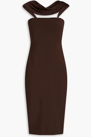 ET OCHS Jackie draped ponte midi dress - Brown