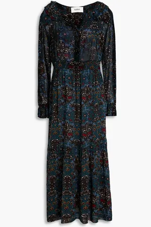 Bash Phoenix floral-print georgette midi dress - Blue