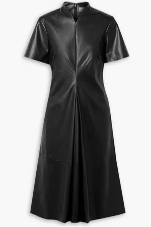 Proenza Schouler Ester pleated faux leather midi dress