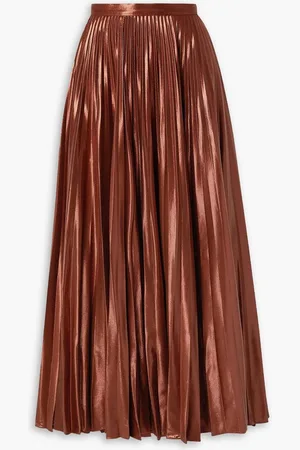 Altuzarra Sif plissé-lamé maxi skirt - Metallic