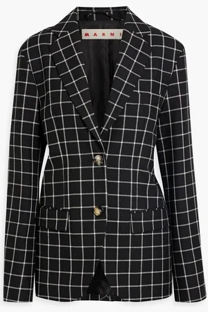 Marni Checked wool-jacquard blazer