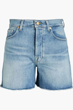 7 for all Mankind Billie Most Wanted frayed denim shorts - Blue