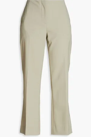 Holzweiler Wasabi cropped crepe bootcut pants - Green