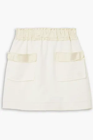 AZ FACTORY Free To satin-trimmed cotton mini skirt - White