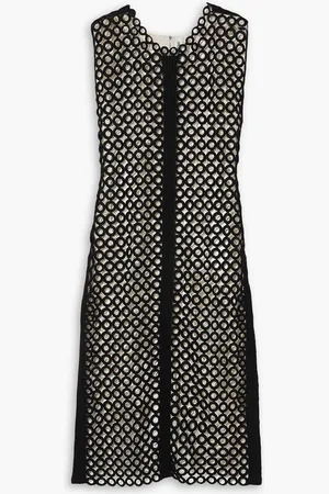 Partow Dree two-tone crocheted midi dress