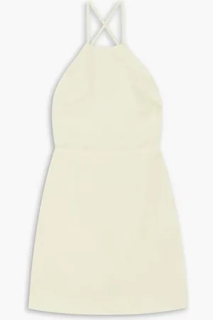 Bondi Born Summerland backless linen mini dress - Yellow