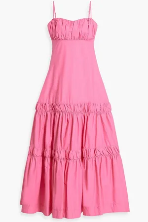Nicholas Gathered cotton-poplin maxi dress
