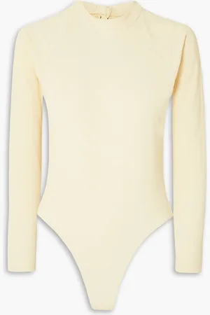 Abysse Billie open-back ribbed stretch-REPREVE swimsuit - Neutral