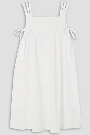 BATSHEVA Haven smocked cotton-poplin mini dress