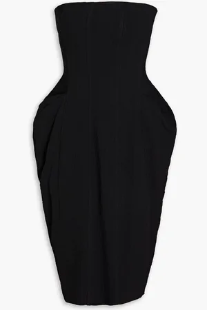 BITE Strapless pleated crepe dress