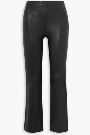 SPRWMN Paneled leather flared pants