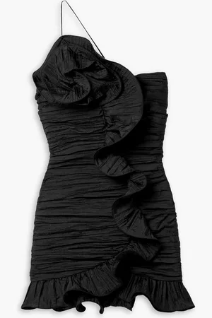LOVESHACKFANCY Brenaya one-shoulder ruffled taffeta mini dress