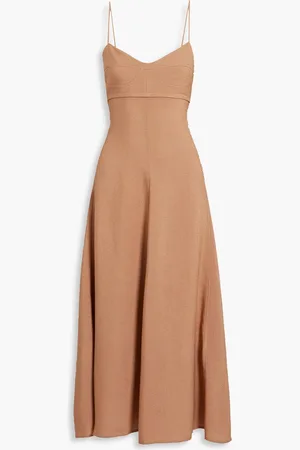 Victoria Beckham Woven midi dress - Neutral