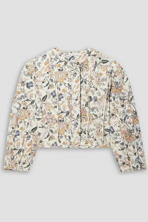 ULLA JOHNSON Anika quilted floral-print silk jacket - White