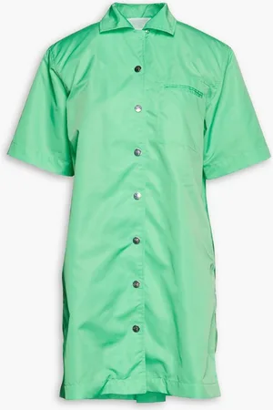 REMAIN Birger Christensen Storm shell mini shirt dress - Green
