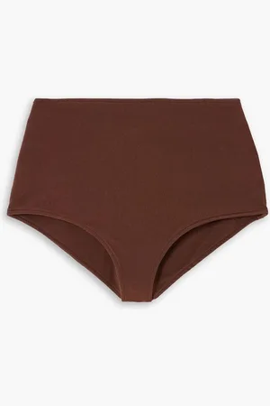 ESSE Ribbed stretch-knit high-rise briefs - Brown