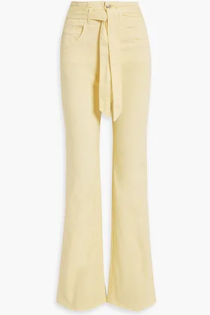 VERONICA BEARD Rosanna belted high-rise bootcut jeans - Yellow
