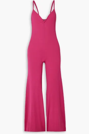 LIVE THE PROCESS Leda twist-front ribbed-knit jumpsuit - Pink