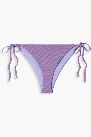 Mara Hoffman Lei striped low-rise bikini briefs - Purple