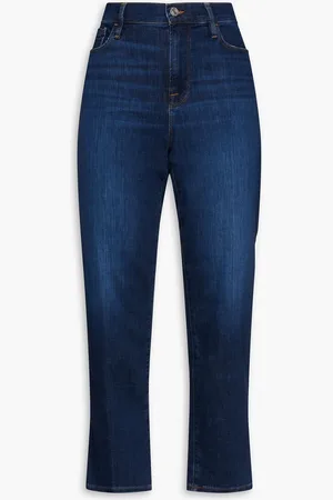Frame Le Nouveau faded high-rise straight-leg jeans - Blue