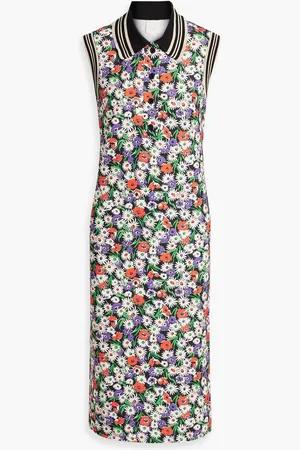 Anna Sui Floral-print French terry midi dress