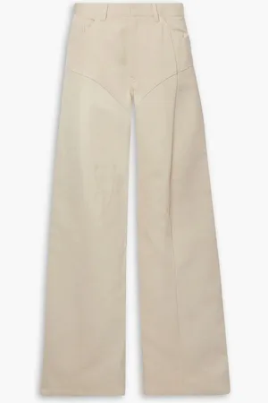 PETAR PETROV Gardner cotton-blend twill flared pants - Neutral