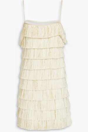 RACHEL GILBERT Zayden tiered metallic tulle mini dress - White