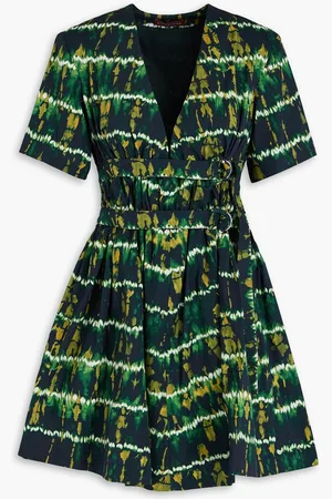 Altuzarra Belted stretch cotton-poplin mini dress