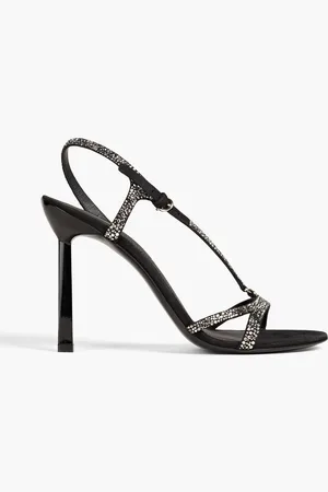 Salvatore Ferragamo Crystal-embellished suede sandals