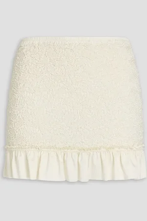 Alexander Wang Ruffled cloqué jersey mini skirt - White