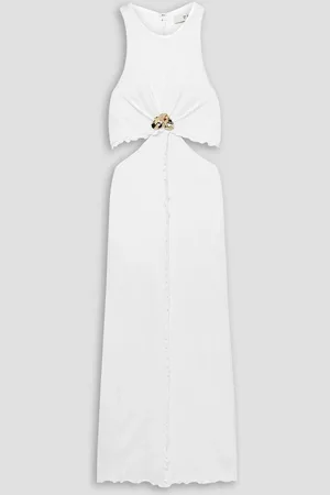 ET OCHS Laela embellished cutout stretch-satin jersey midi dress