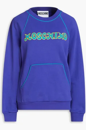 Moschino Embroidered French cotton-terry sweatshirt