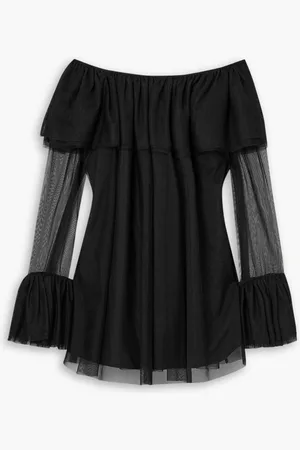 Caroline Constas Thelma off-the-shoulder ruffled chiffon mini dress
