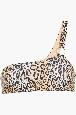 Melissa Odabash Majorca one-shoulder embellished leopard-print bikini top