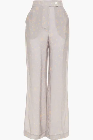 Acne Studios Printed cupro flared pants - Purple