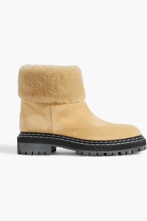 Proenza Schouler Shearling-lined suede ankle boots - Neutral