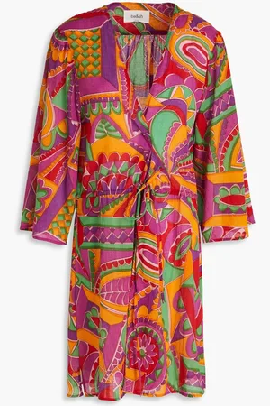 Bash Printed cotton-voile tunic - Pink