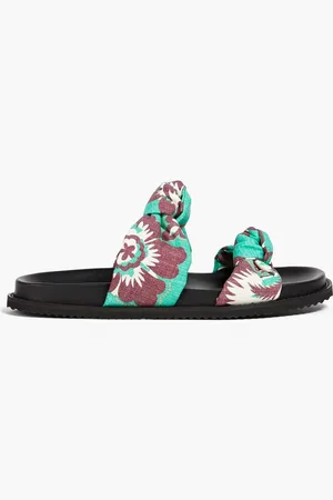Claudie Pierlot Knotted floral-print woven slides