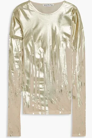 Acne Studios Metallic coated knitted top - Metallic