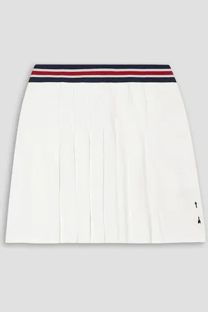 The Upside Love Charlie striped pleated cotton-piqué tennis skirt