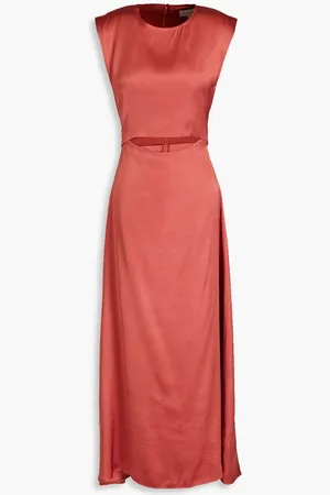 Loulou Studio Copan cutout satin midi dress - Red