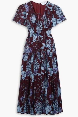 La Ligne Tiered floral-print chiffon midi dress