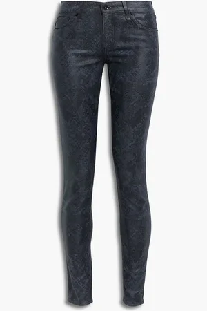 RAG&BONE Cate coated snake-print high-rise skinny jeans