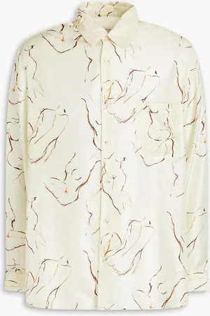 Nanushka Printed silk-twill shirt - White