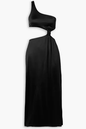 VERSACE Belize cutout one-shoulder stretch-jersey midi dress