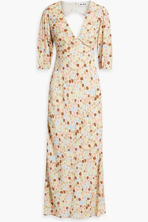 RIXO London Steph cutout printed crepe midi dress - Green
