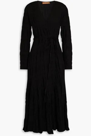 REJINA PYO Irena crinkled cotton-blend jacquard midi wrap dress