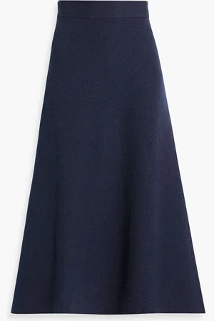 Jil Sander Draped jacquard-knit wool-blend maxi skirt - Blue