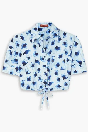 Altuzarra Ben cropped floral-print cotton-poplin shirt